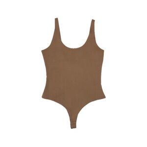 Freeme Ponte Basic Sleeveless Smoothing Bodysuit Tank in Taupe EUC - Size Large